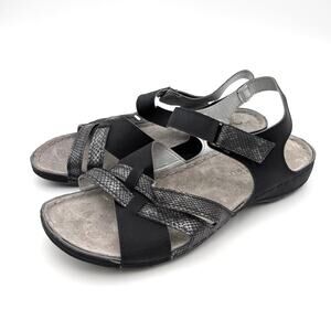 Flexus Alvina Hook & Loop Sandals Open Toe Women's Black Multi Size US10 EU40